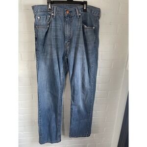 Levis 505 Regular Fit Jeans Mens 36x32 Medium Wash Blue‎ Denim Straight Leg